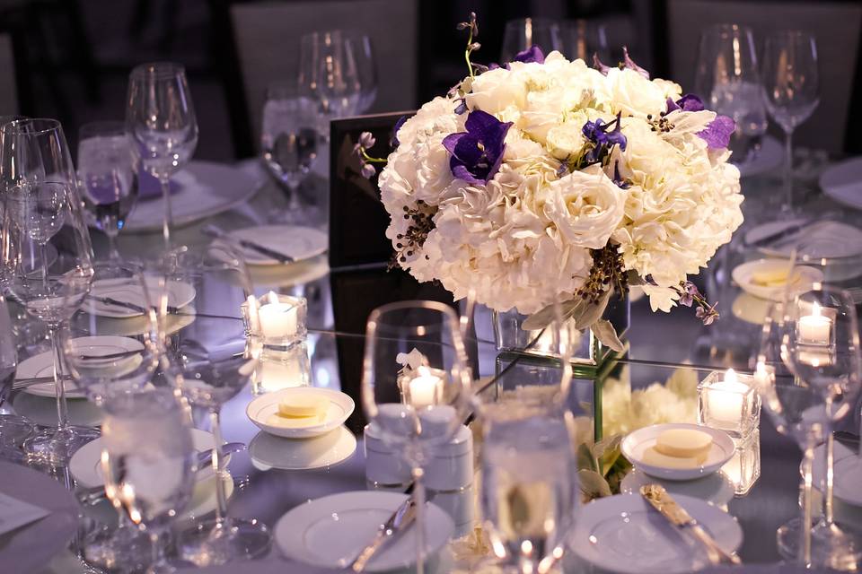Purple table setting