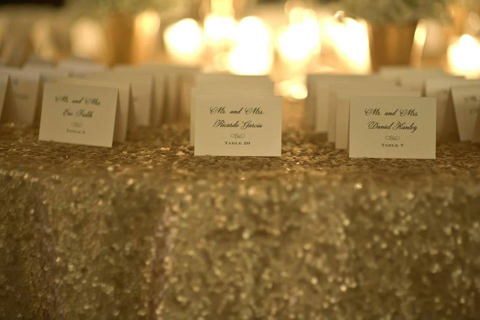 Escort cards and place cards all created to perfectly match your day-of decor.