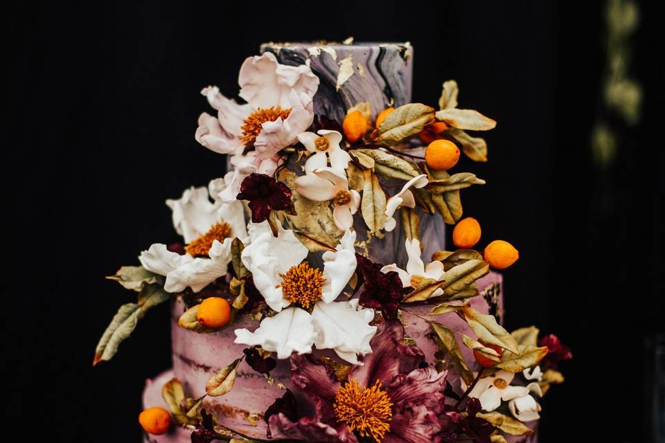 Artistic texture sugar flowers