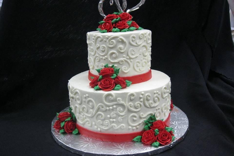 Red rose icing