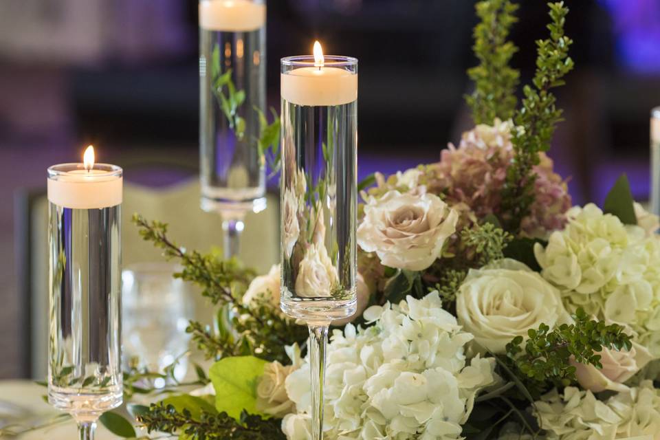 Candles and flowers