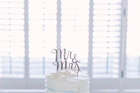 Beach wedding ombre cake