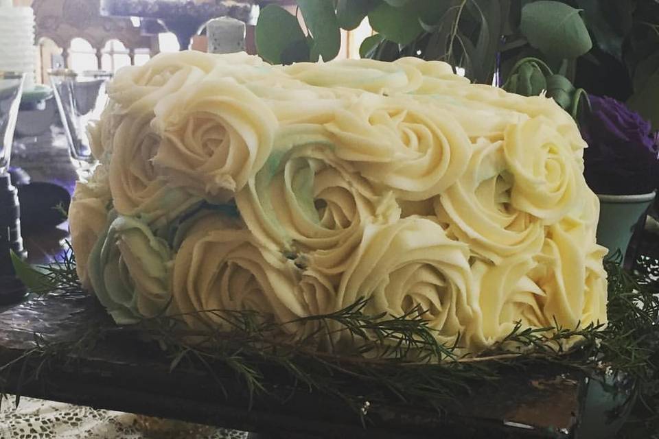 Wedding cake with rose design