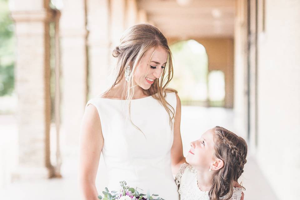 Bride + Flower Girl