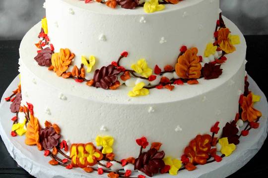 Buttercream Autumn Leaves