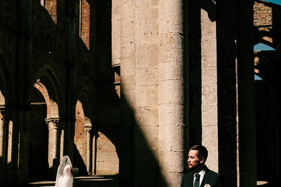 Sunset wedding in San Galgano