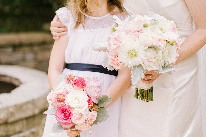 Bride and little girl