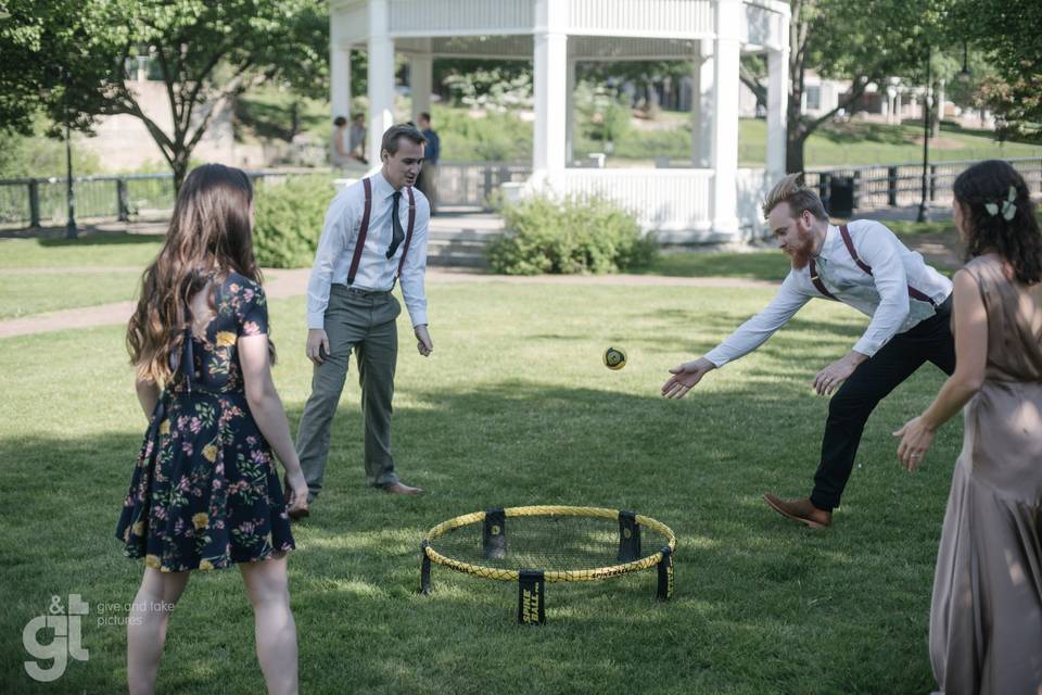 Games on the lawn.