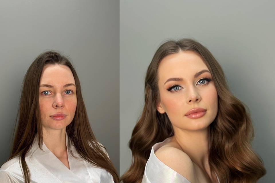 Trial makeup and hair