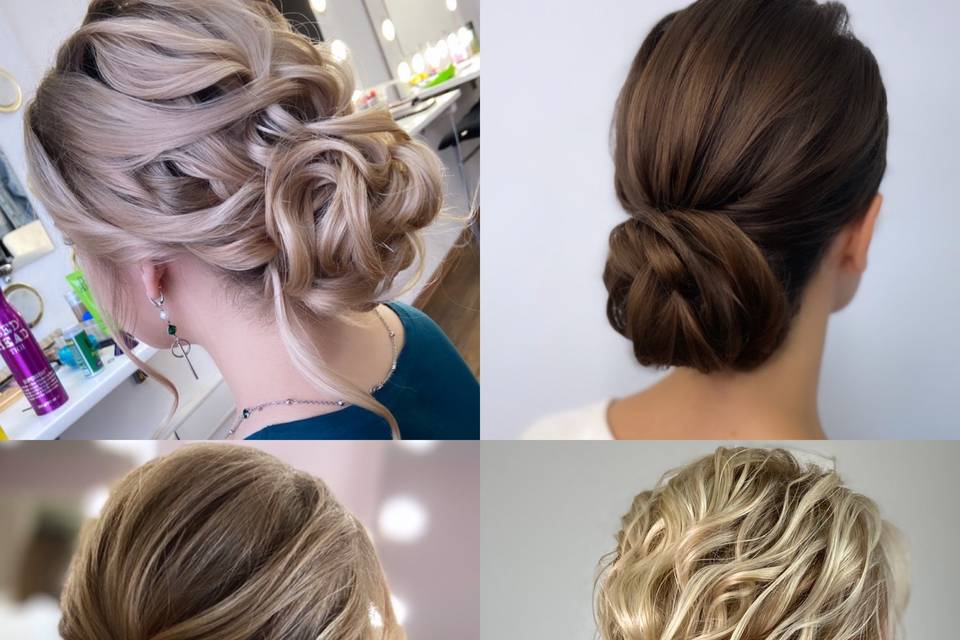 Low bun with different texture