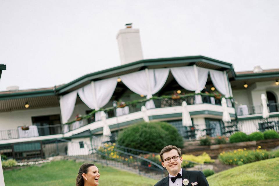 Couple on the path outside