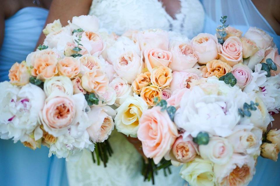 Garden roses and Peony