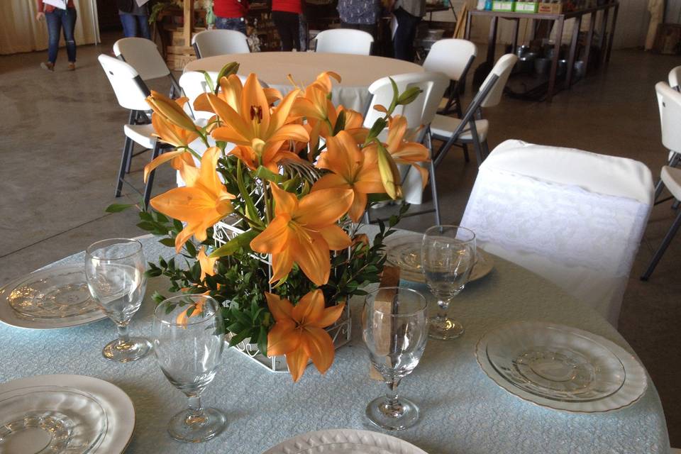 Table flowers with vintage