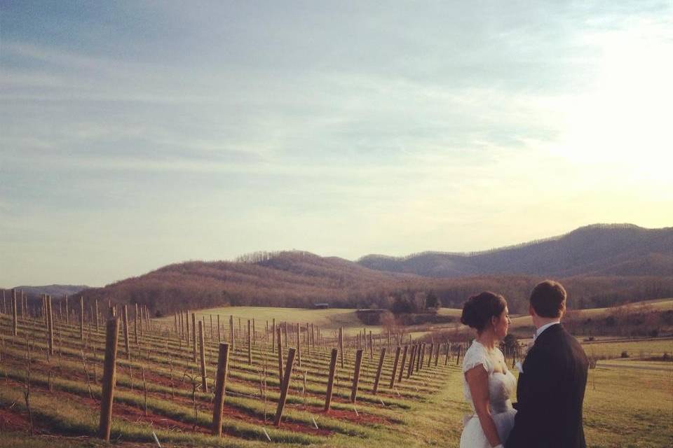 Marie and Matt at Pippin Hill at Sunset