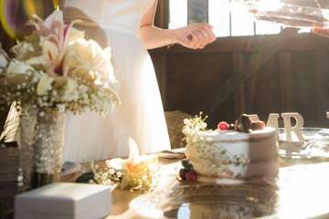 Bride Cutting the Cake