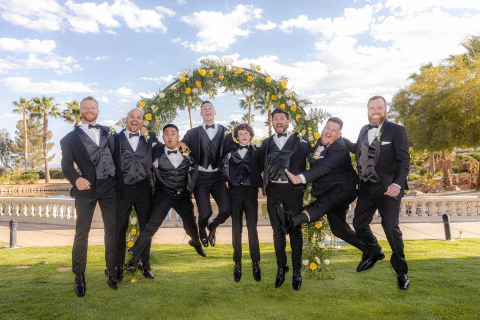 Grooms Having Fun