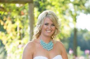 The bride holding her bouquet