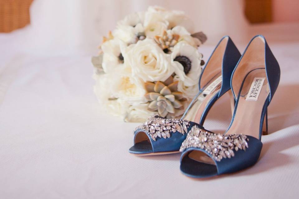 Wedding heels and gown