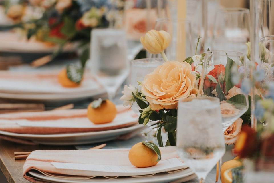Orange table setting