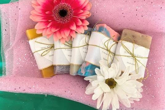Gold heart soaps