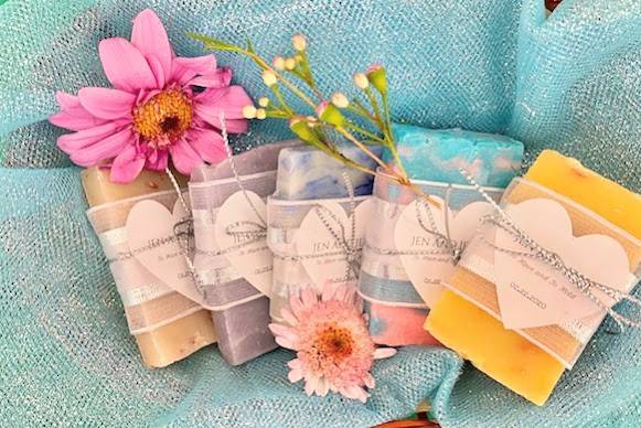 Silver heart soaps: