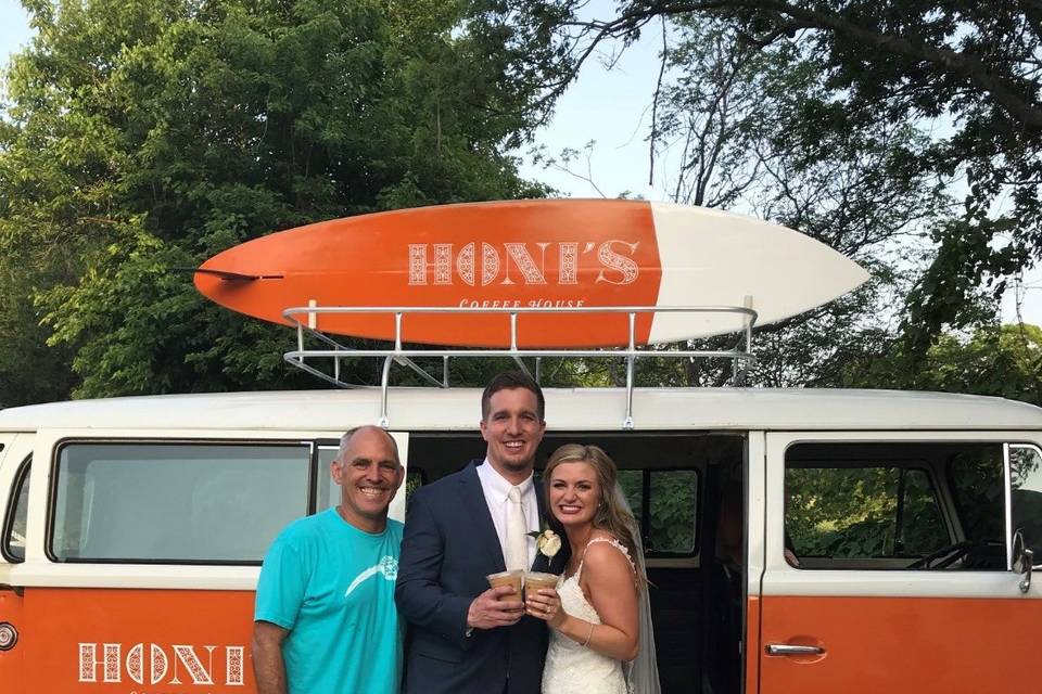 The bride and groom