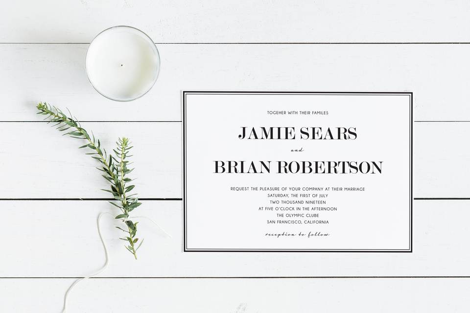 Modern wedding invitation