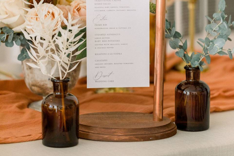 Modern Wedding Menu