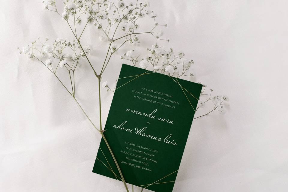 Art deco wedding invitation