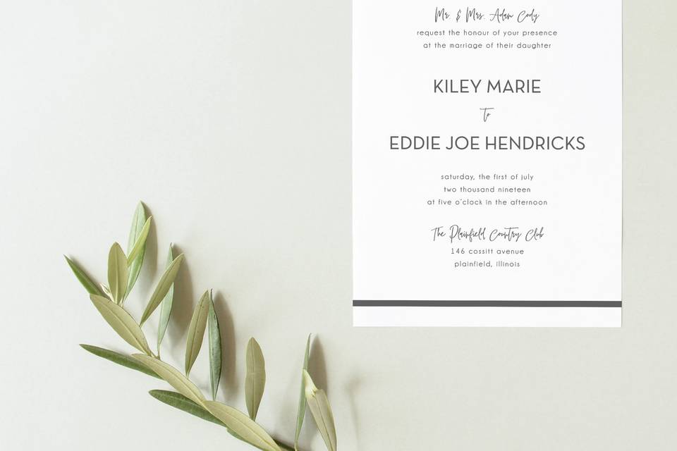 Modern wedding invitation