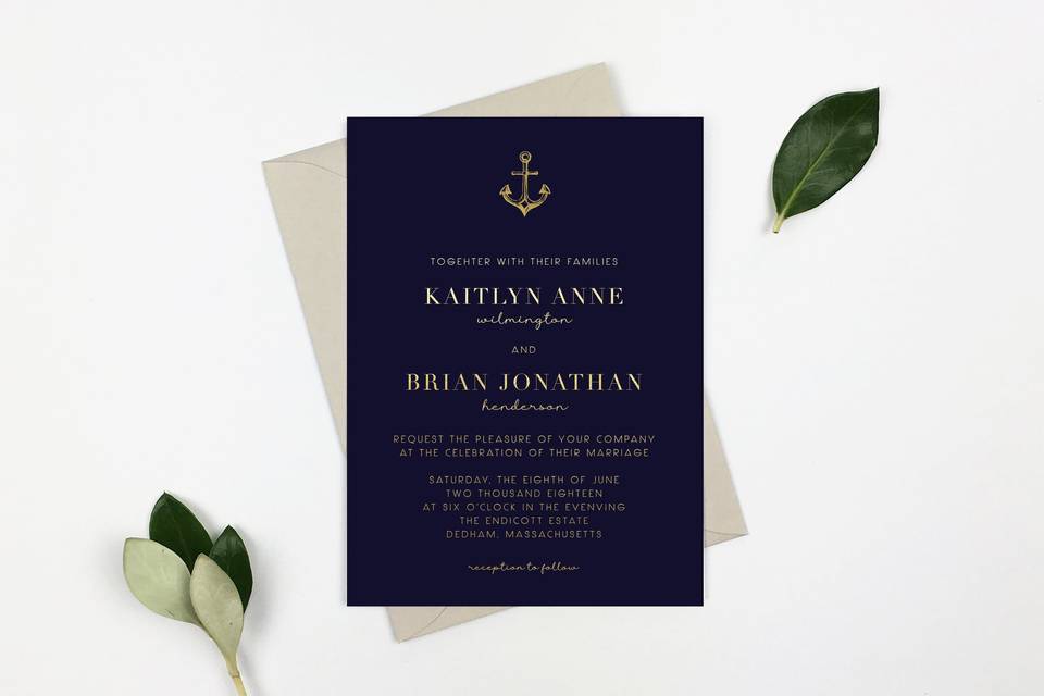 Nautical wedding invitation