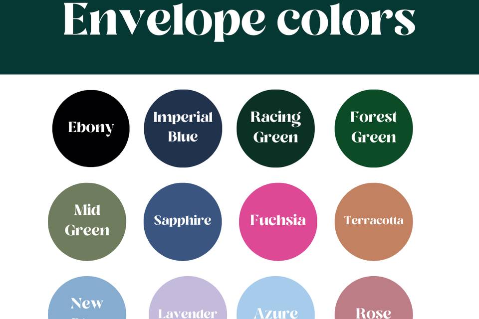 Choice of Envelope Colors
