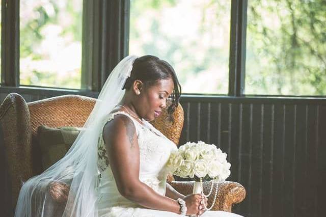 Bride holding her bouquet