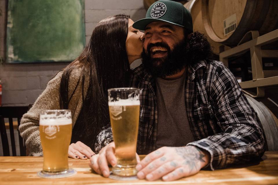 Cheers to their engagement!