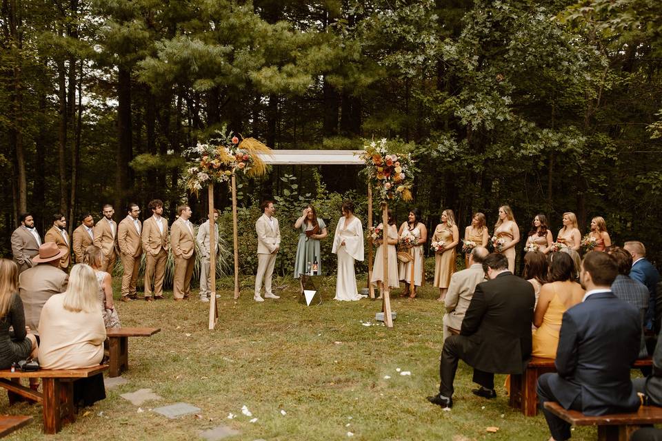 Backyard style ceremony
