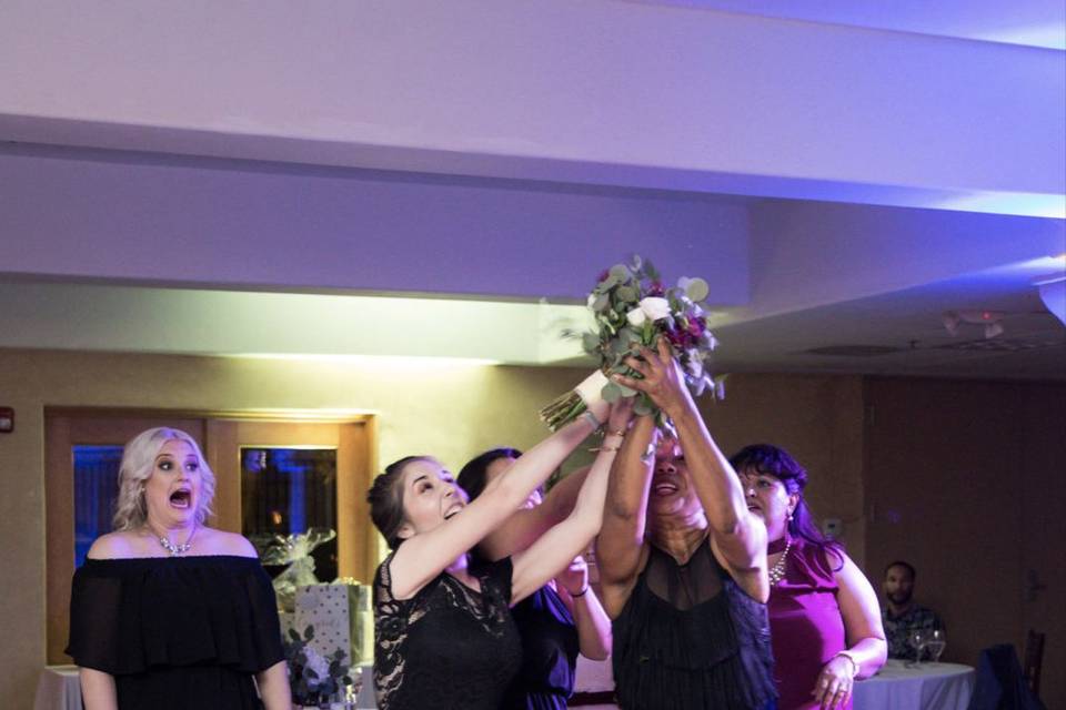 Catching the bouquet