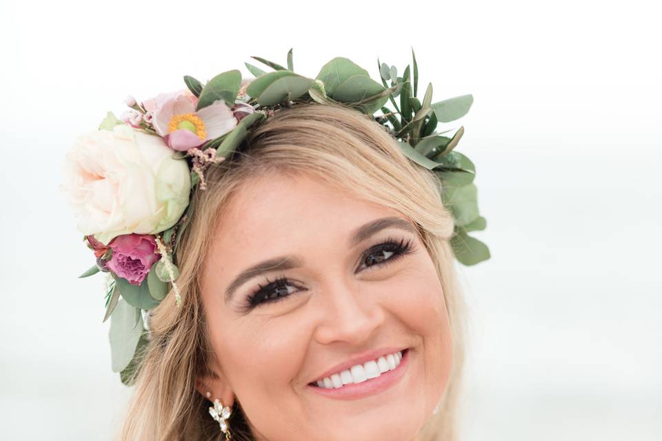 Bride with flower crown