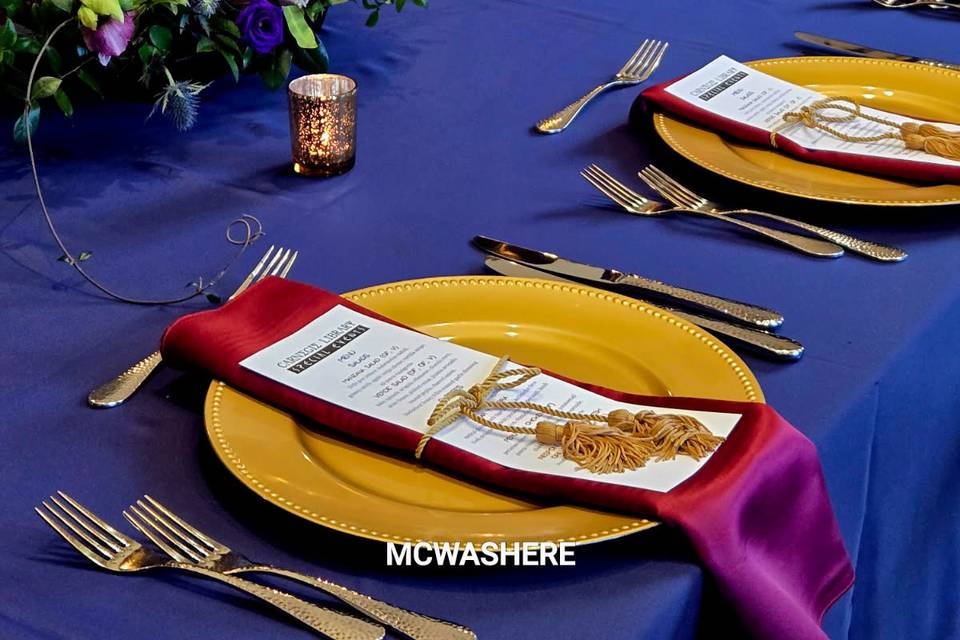 Intimate wedding dinner for 16