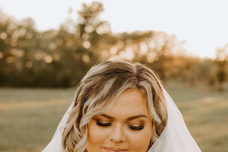 Bride makeup eyes closed