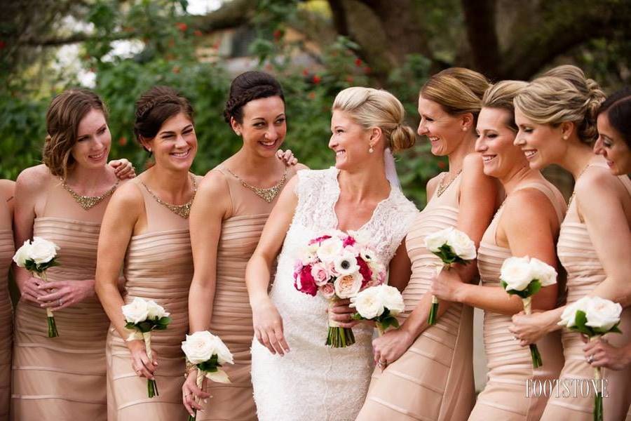 Bride and bridesmaids