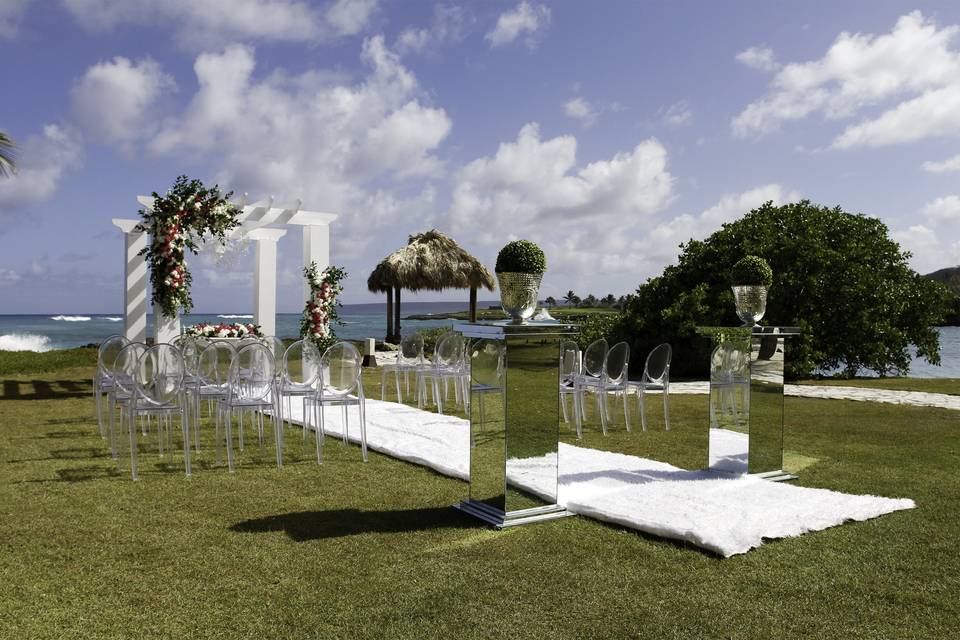 Ceremony garden ocean view