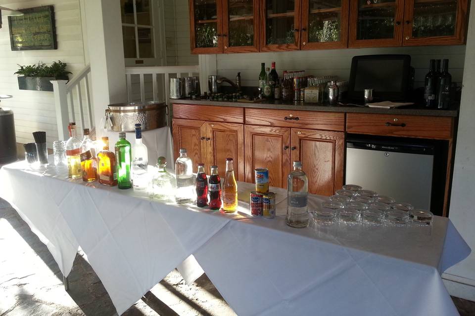 Bar set up on the Terrace