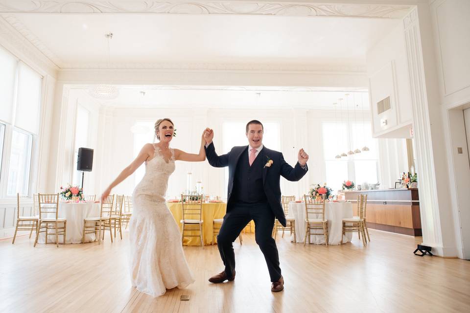 Dancing newlyweds