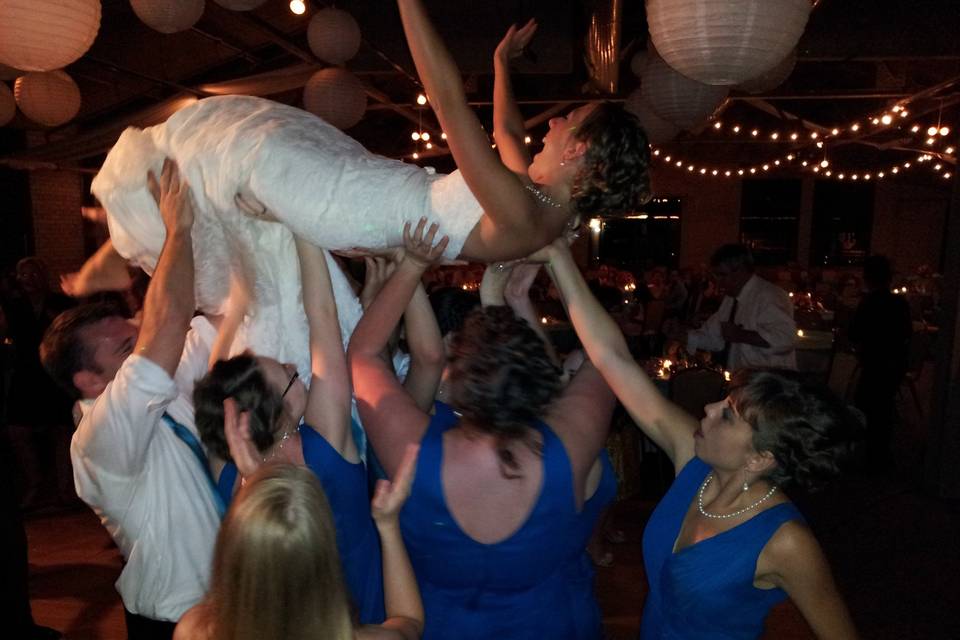 Bride having fun