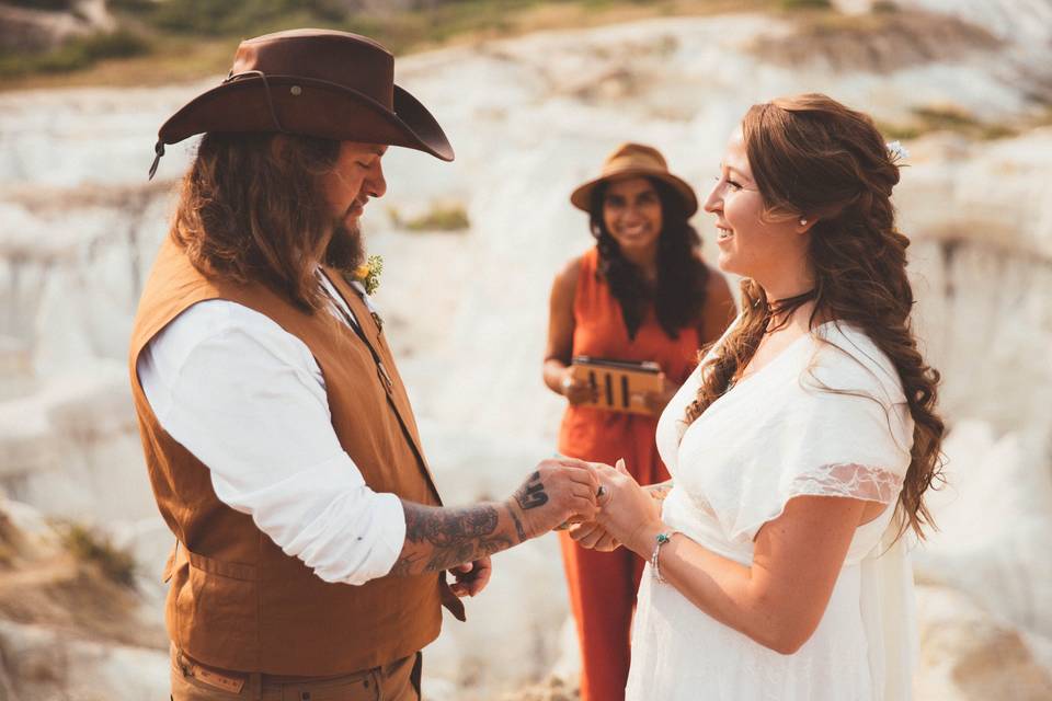 Exchanging rings.