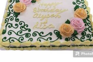 Floral sheet cake
