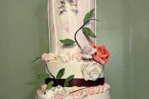 Tall tiered wedding cake