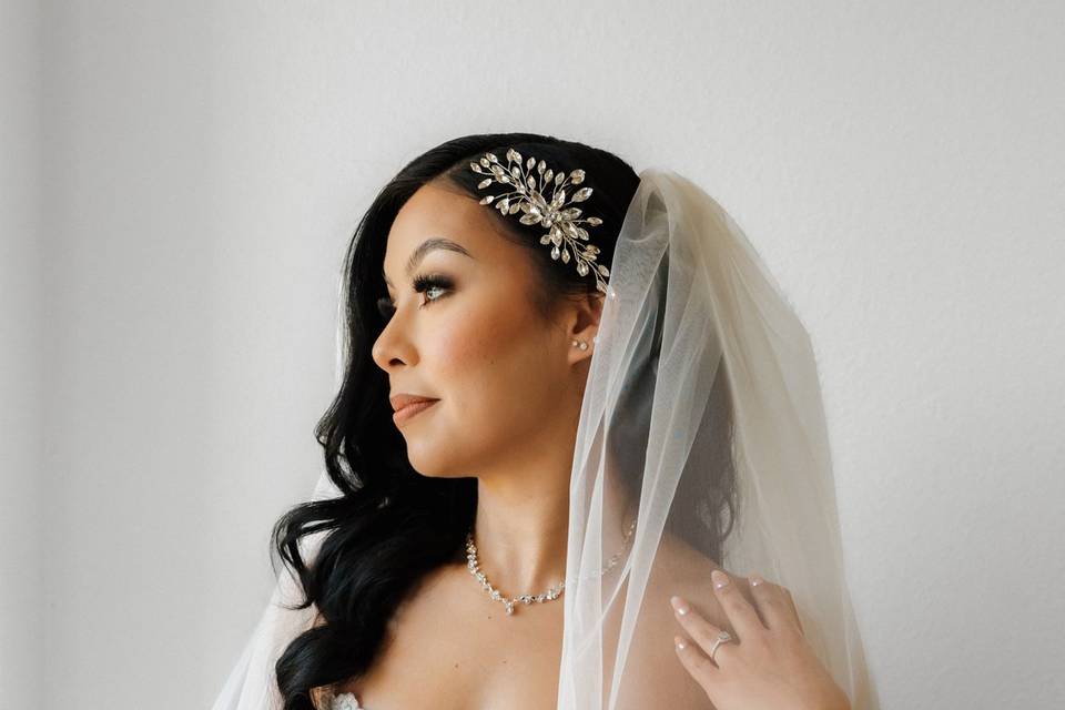 Bride getting ready