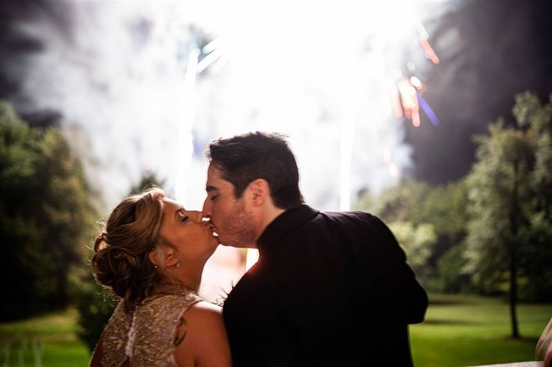 Fireworks at a wedding