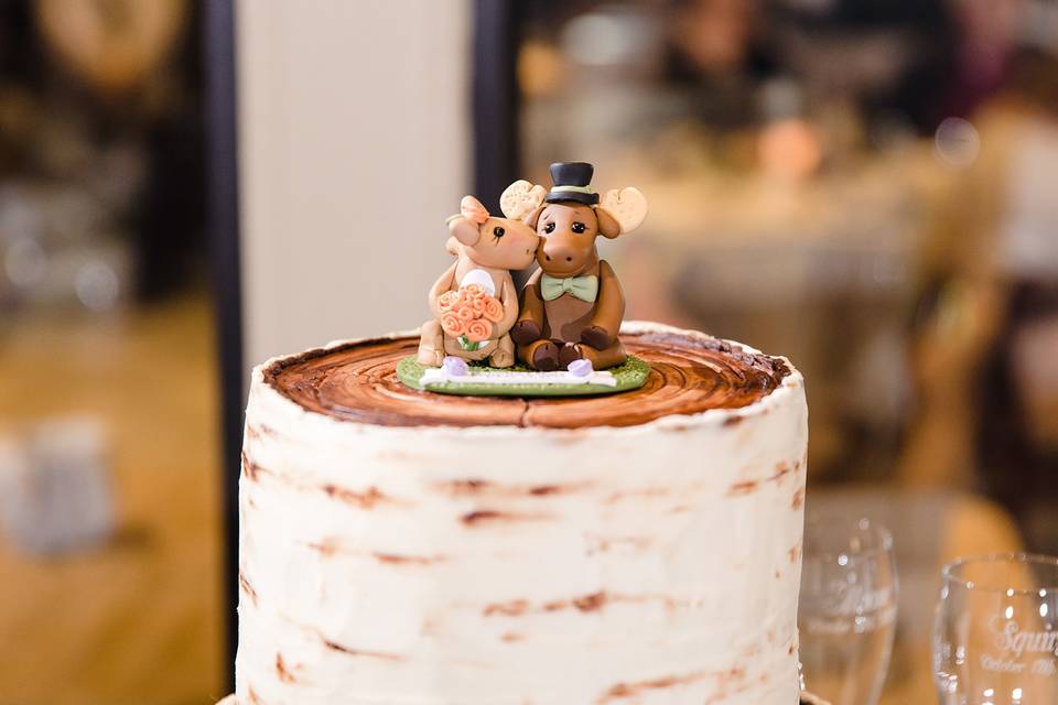 Rustic and romantic wedding cake